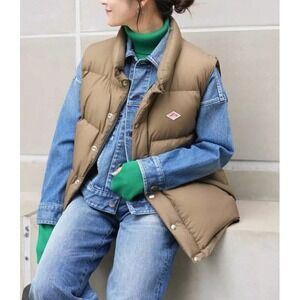 NWT Danton DT-A0202 LNY Women's High Loft White Goose Down Vest S Dark Beige #2